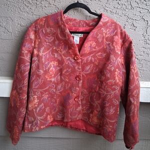 Coldwater Creek Red Floral Jacket